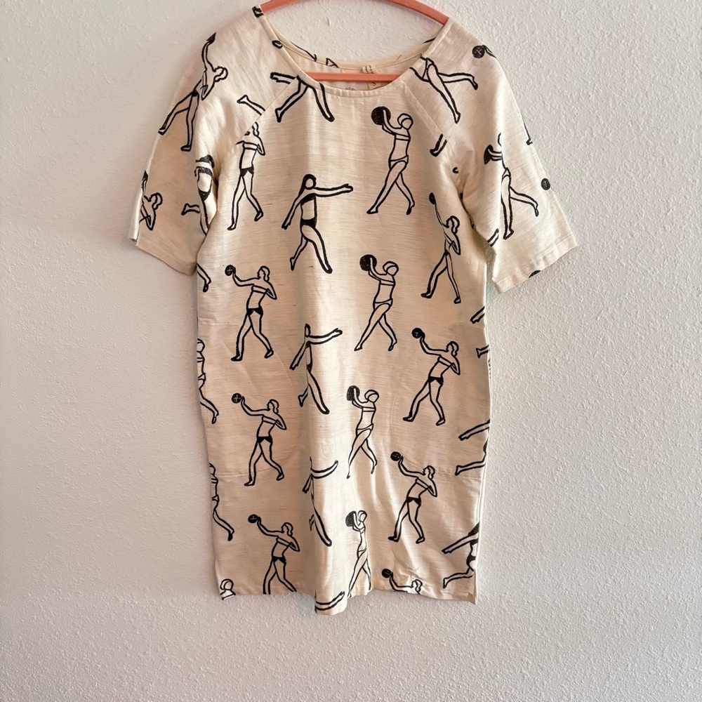PO-EM 100% handwoven cotton Villa Block Print dress - small